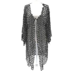 NWT Crocheted Black Ethereal Floral Pearl Embellished Feminine Whimsigoth Kimono